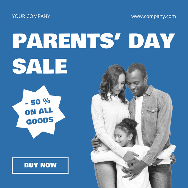 Designvorlage Parents' Day Sale in Blue für Instagram