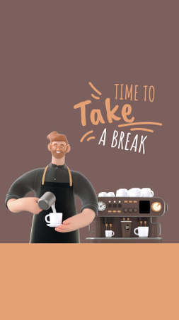 Barista Making Coffee by Machine Instagram Story Design Template