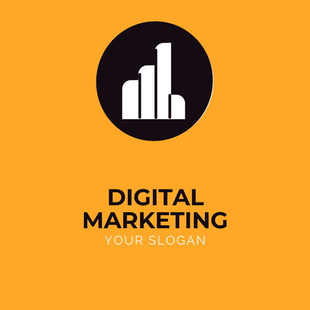 Innovative Digital Marketing Agency Service Promotion In Yellow Animated Logo Πρότυπο σχεδίασης