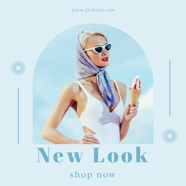 New Look Idea for Fashion Shop Ad Instagram Šablona návrhu