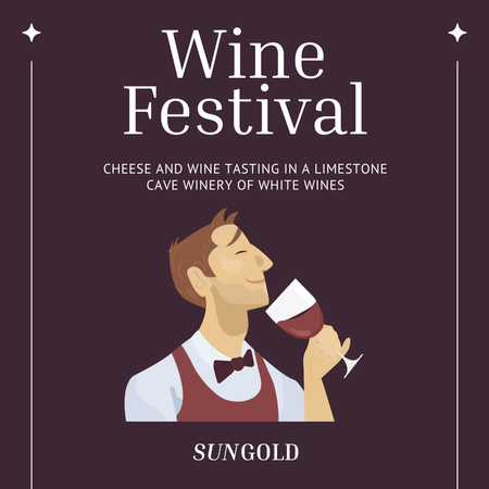 Wine Tasting Festival Announcement Animated Post Design Template