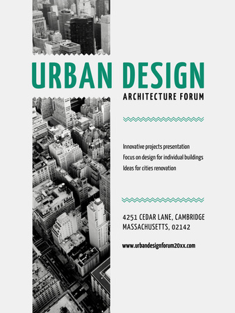 Urban Design architecture forum Poster US tervezősablon