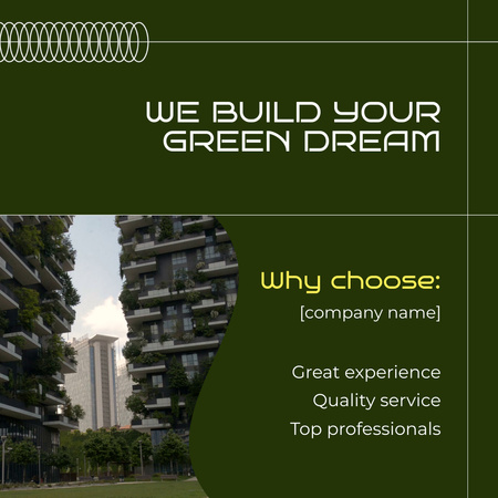 Professional Construction Services for Green Buildings Animated Post Design Template