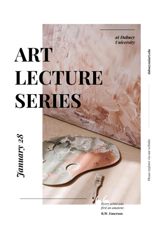 Platilla de diseño Art Lectures Announcement with Colorful Paint Pattern Poster A3