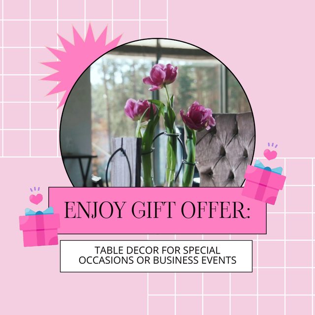 Gorgeous Table Decor For Events As Present Offer Animated Post – шаблон для дизайну