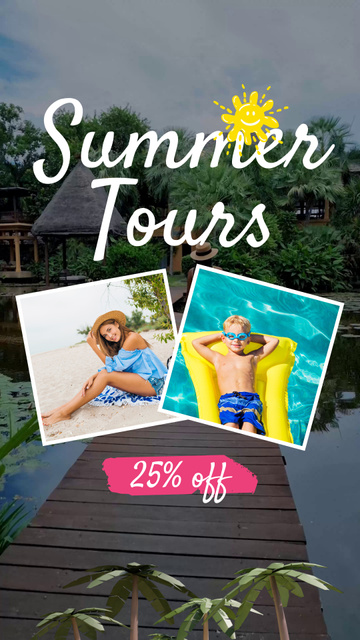 Summer Tours With Discount Offer Instagram Video Story Πρότυπο σχεδίασης
