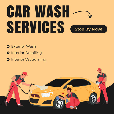 Car Wash and Interior Detailing Services Instagram Design Template