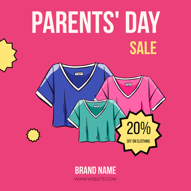 Designvorlage Parent's Day Clothing Sale für Instagram
