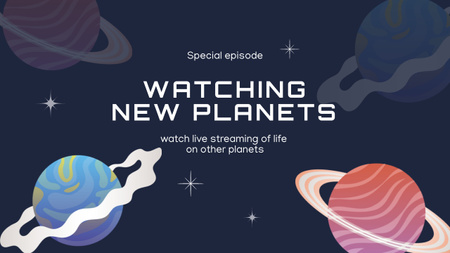 Watching New Planets Youtube Thumbnail Modelo de Design