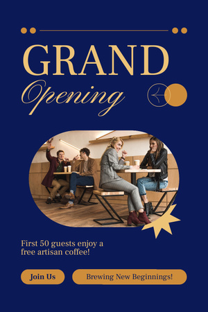 Platilla de diseño Top-notch Cafe Grand Opening Ceremony Announcement Pinterest