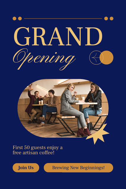 Template di design Top-notch Cafe Grand Opening Ceremony Announcement Pinterest