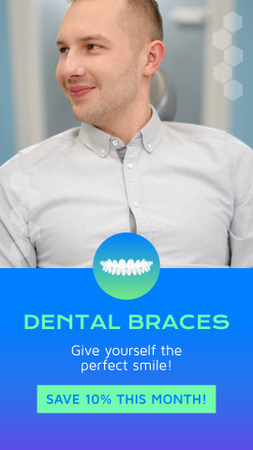 Dental Correction Braces For Smile With Discount Instagram Video Story Design Template