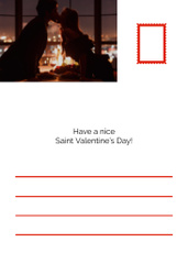 Valentine's Day Greeting with Kissing Couple Silhouettes