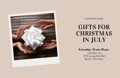 July Christmas Sale Announcement with Happy Man