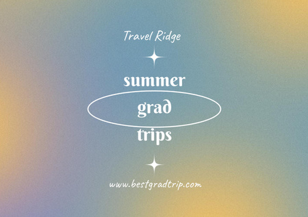 Summer Graduation Trips with Bright Gradient Flyer A5 Horizontal Design Template