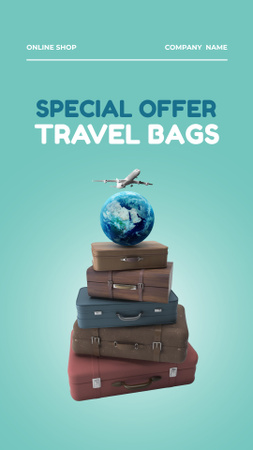 Ontwerpsjabloon van Instagram Video Story van Travel Bags Sale Offer