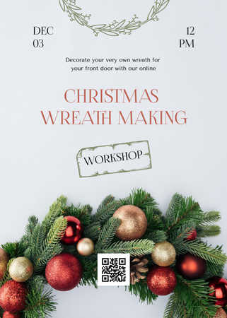 Christmas Wreath Making Announcement Invitation Πρότυπο σχεδίασης