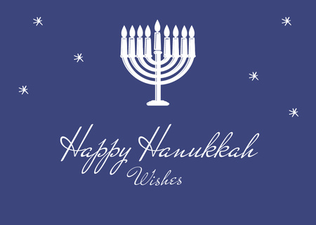 Hanukkah Holiday Greeting With Stars And Menorah Card Design Template