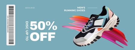 Men's Running Shoes With Discount Offer Coupon Design Template