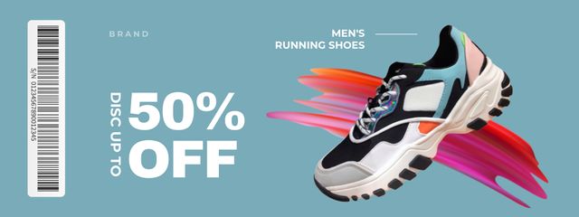 Platilla de diseño Men's Running Shoes With Discount Offer Coupon