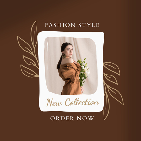 Fashion Ad with Girl in Tender Dress Instagram Modelo de Design