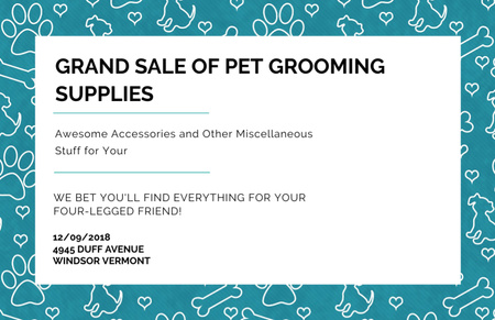 Perfect Pet Grooming Supplies Sale Offer Flyer 5.5x8.5in Horizontal Design Template