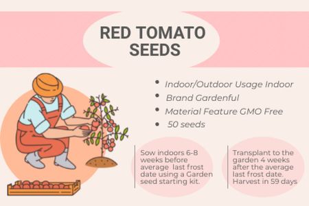 Red Tomato Seeds Offer Label Tasarım Şablonu