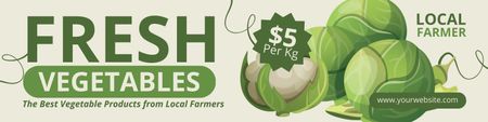 Offer Prices for Fresh Farm Vegetables Twitter Design Template