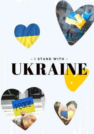 I stand with Ukraine Poster Design Template
