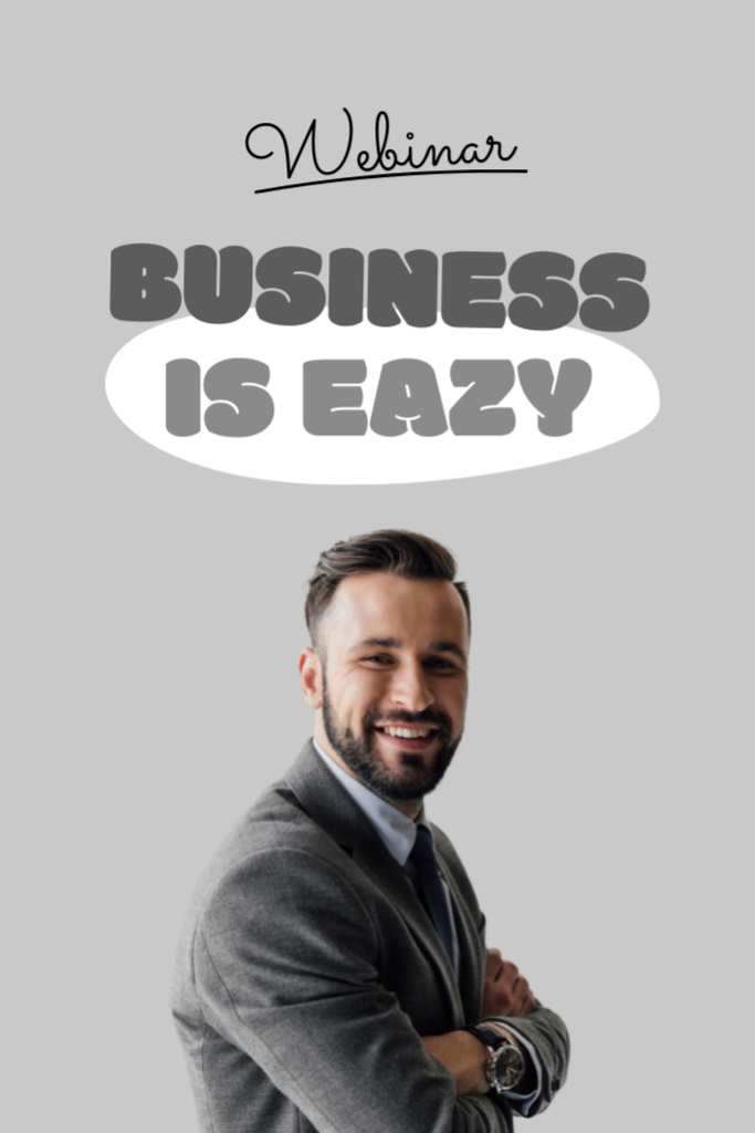 Business Event Announcement with Funny Businessman Flyer 4x6in Tasarım Şablonu