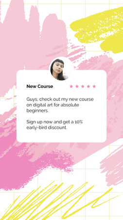 Digital Courses with young girl Instagram Story Design Template