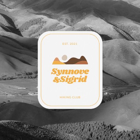 Travel Tour Offer with Mountains Illustration Logo Modelo de Design