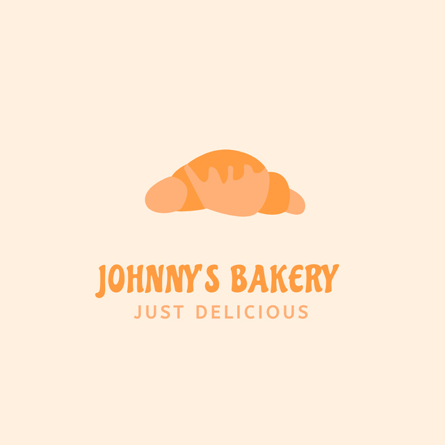 Plantilla de diseño de Awesome Bakery Promotion with Savory Croissant And Slogan Logo 