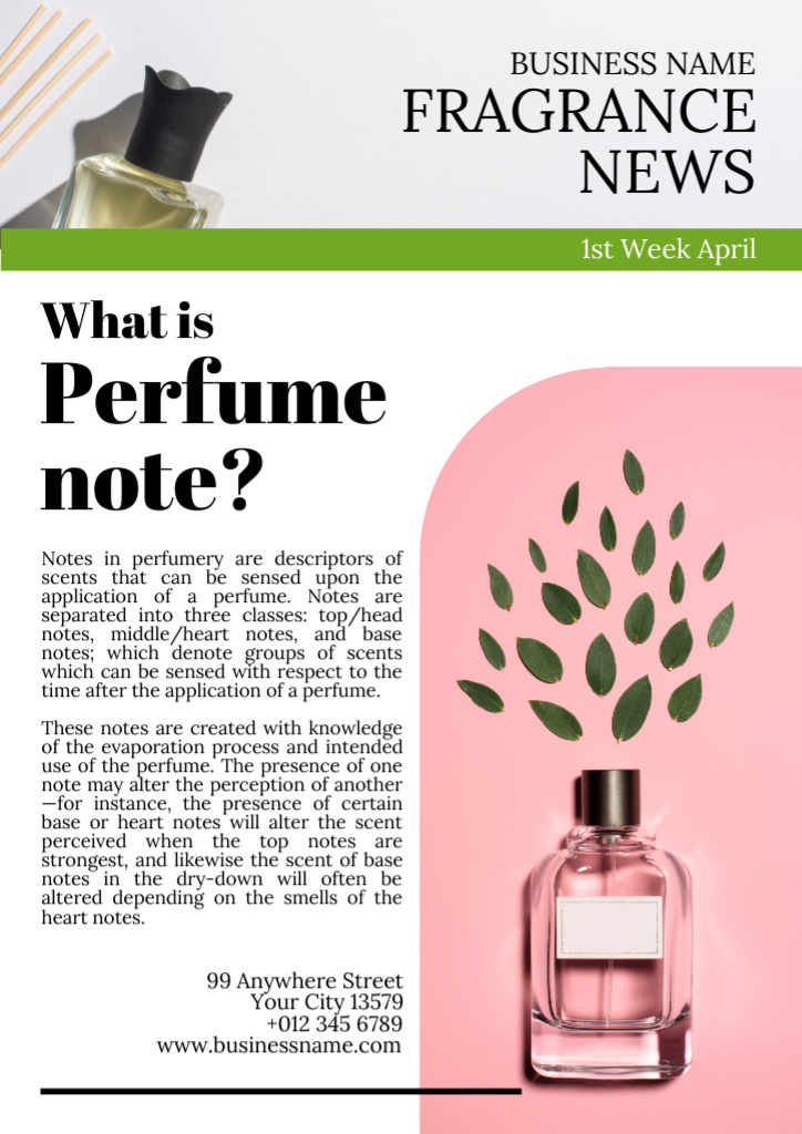 Perfumes and Fragrances Promo Newsletter Design Template