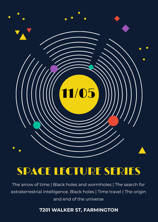 Space Event Announcement Space Objects System Flyer A6 Design Template