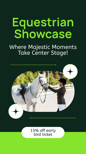 Best Equestrian Sport Showcase With Discount Instagram Story tervezősablon