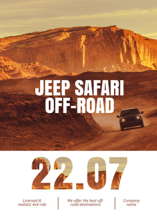 Extreme Off-Road Trips Ad Postcard 5x7in Vertical Design Template