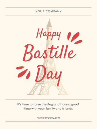 Plantilla de diseño de Happy Bastille Day Poster US 
