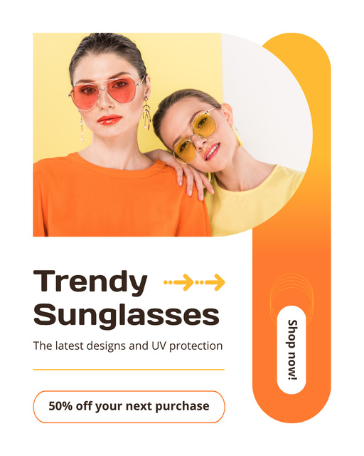 Plantilla de diseño de Stunning Women's Sunglasses Sale Offer Instagram Post Vertical 