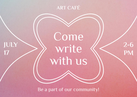 Art Cafe Invitation Postcard 5x7in Design Template