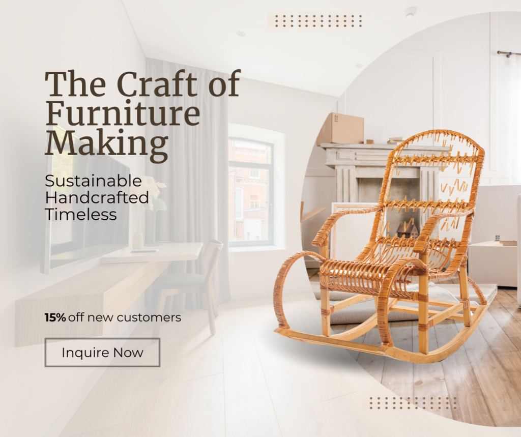 Making Handmade Craft Furniture at Nice Discount Facebook Design Template