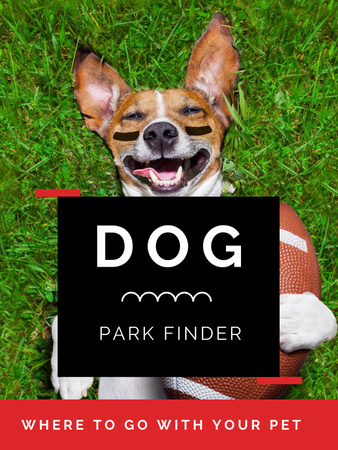 Cute Dog in sunglasses in Park Poster US Design Template