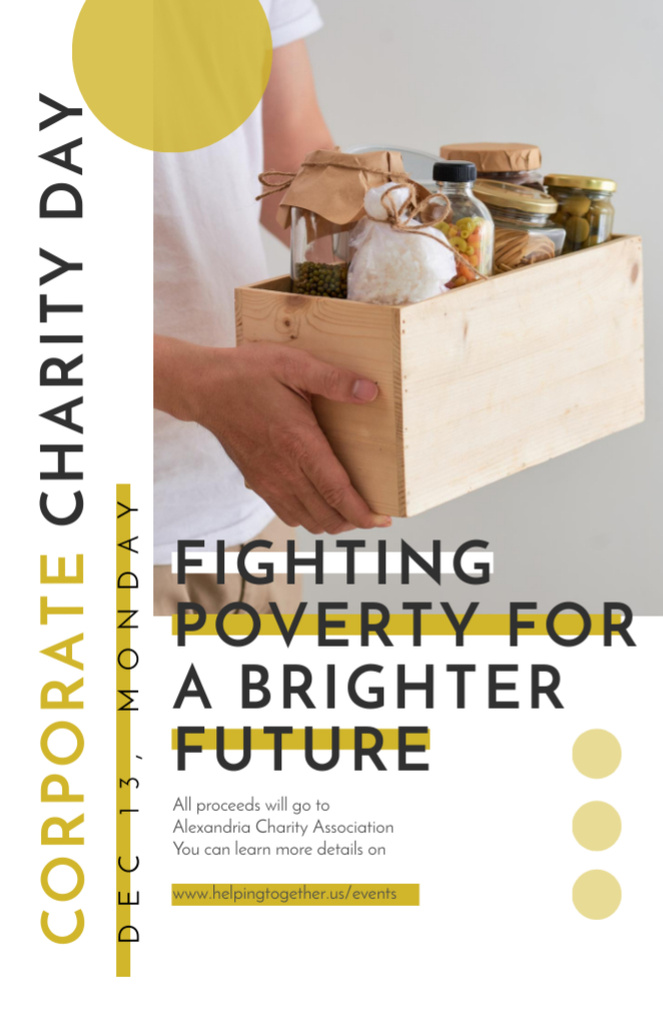 Quote about Fighting Poverty For Future on Corporate Charity Day Flyer 5.5x8.5inデザインテンプレート
