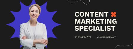 Services of Content Marketing Specialist Facebook cover Design Template
