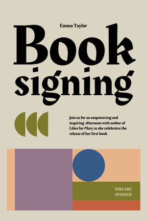 Book Signing Announcement Flyer 4x6in Design Template