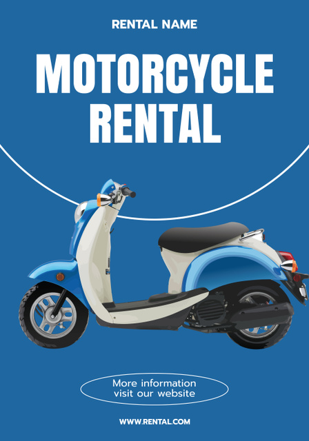 Scooter Rental Services on Blue Poster 28x40in Πρότυπο σχεδίασης
