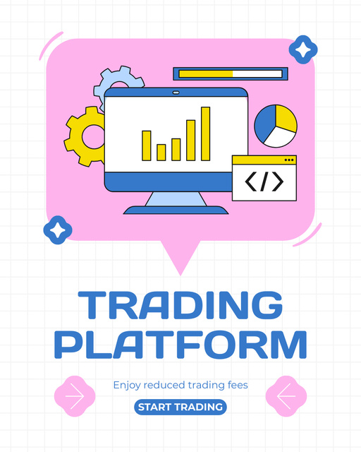 Promo of Functional Trading Platform Instagram Post Vertical tervezősablon