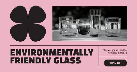 Versatile And Eco Glass Drinkware At Reduced Price Facebook AD Design Template
