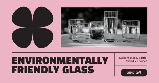 Versatile And Eco Glass Drinkware At Reduced Price Facebook AD Tasarım Şablonu