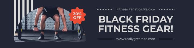 Black Friday Sale of Fitness Gear Twitter Πρότυπο σχεδίασης